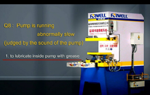 Q8.Pump is running abnormally slow(judged by the sound of the pump)